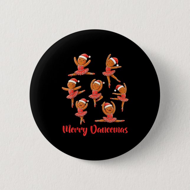 Badge Rond 5 Cm Merry Dancemas Ballet Dancer Gingerbread Teacher C (Devant)