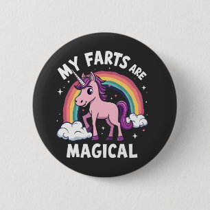 Badge Rond 5 Cm Mes Farts sont Magique Funny Unicorn Arc-en-ciel