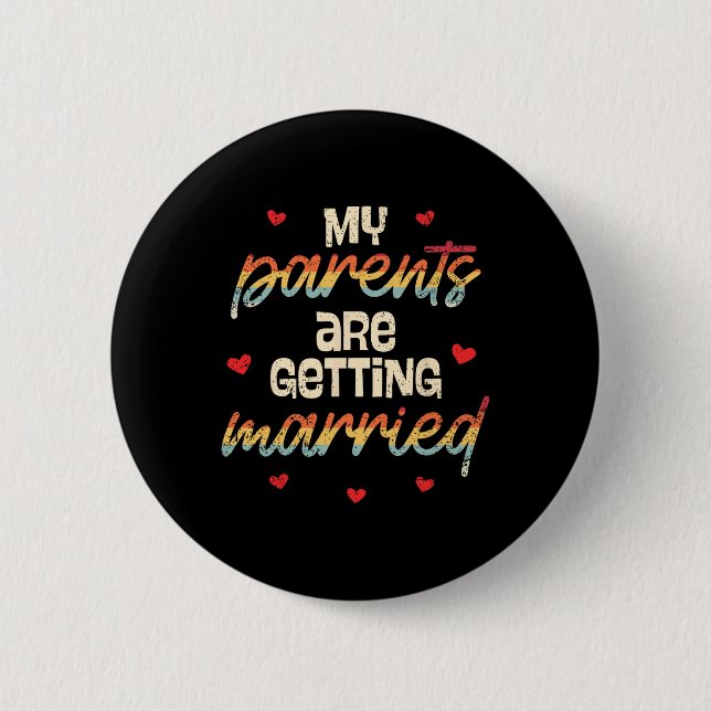 Badge Rond 5 Cm Mes parents se marient Fiançailles Mariage (Devant)