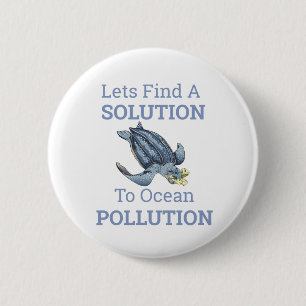 Badge Rond 5 Cm message de l'environnement de pollution d'océan
