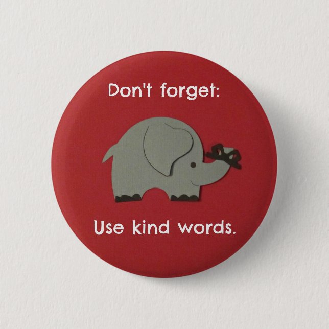 Badge Rond 5 Cm Message pour les enfants sur l'utilisation de mots (Devant)