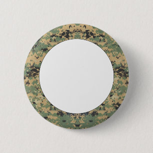 Badge Rond 5 Cm Message sur Camo