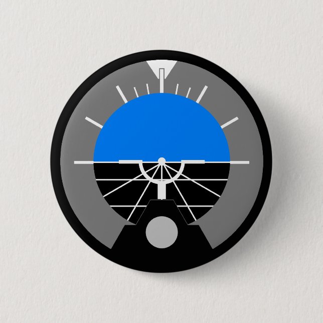 Badge Rond 5 Cm Mesure d'horizon de vol (Devant)