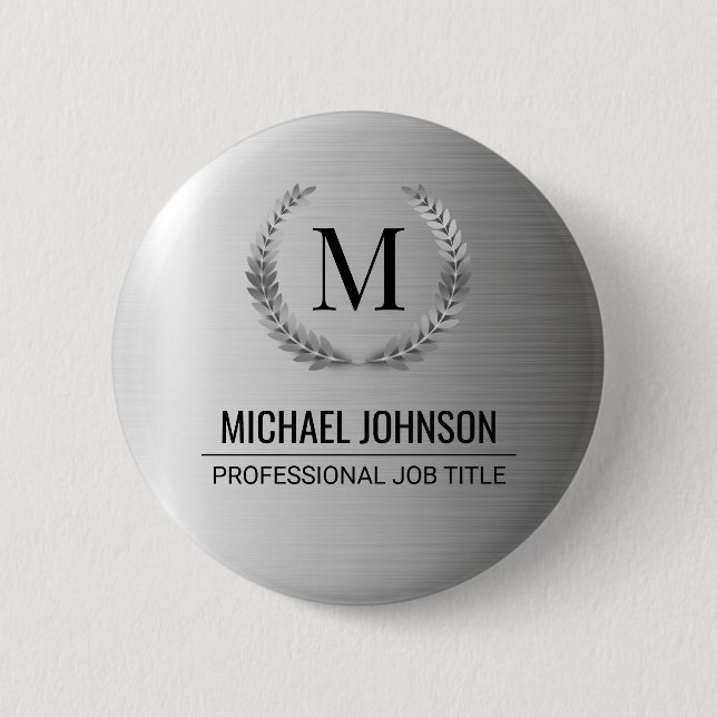 Badge Rond 5 Cm Métal en acier inoxydable professionnel (Devant)