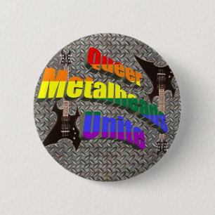 Badge Rond 5 Cm Metalheads étrange unissent