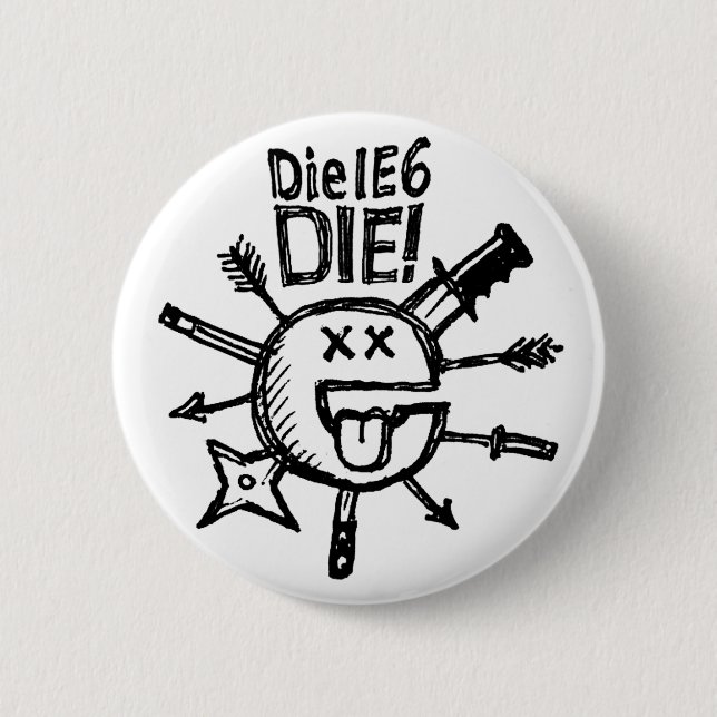 Badge Rond 5 Cm Meurent IE6 MEURENT ! Bouton de Sketchnote (Devant)