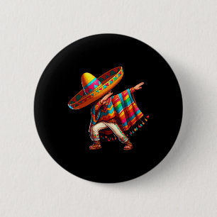 Badge Rond 5 Cm Mexicain Garçon Dabbing Poncho Cinco De Mayo 3