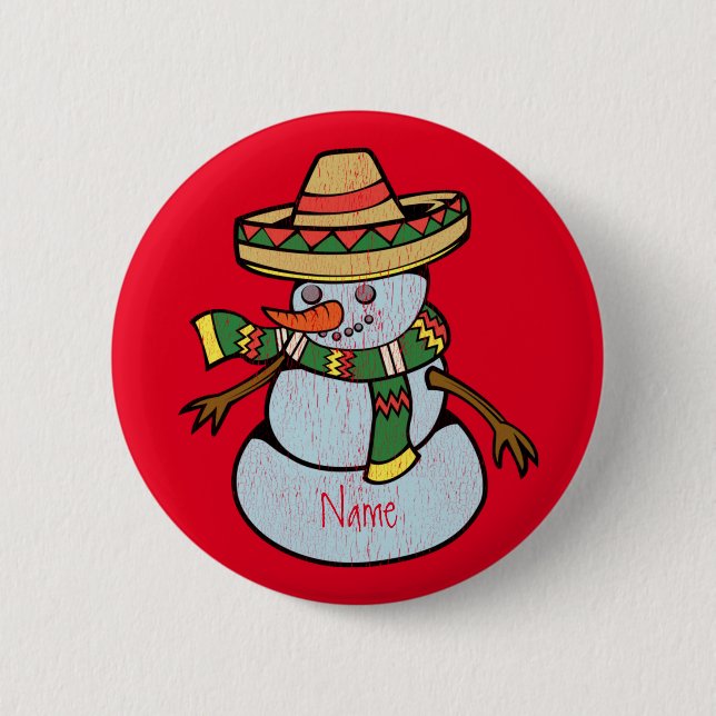 Badge Rond 5 Cm Mexique Sombrero Père Noël Thunder_Cove (Devant)
