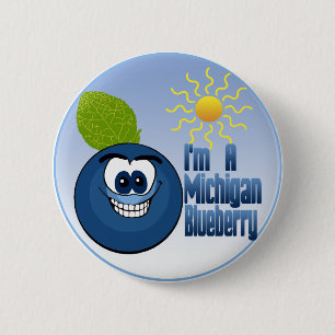 Badge Rond 5 Cm Michigan Blueberry