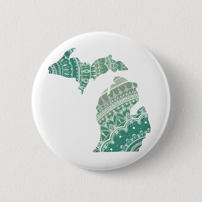 Badge Rond 5 Cm Michigan Mandala Par Megaflora Design (Devant)