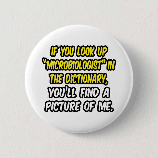 Badge Rond 5 Cm Microbiologiste En Dictionnaire...Mon Image (Devant)
