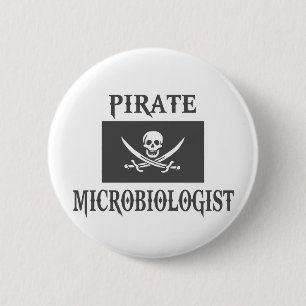Badge Rond 5 Cm Microbiologiste pirate