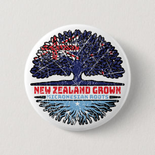Badge Rond 5 Cm Micronésie Nouvelle-Zélande Nouvelle-Zélande Nouve