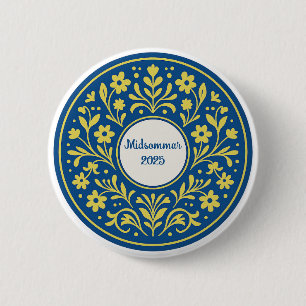 Badge Rond 5 Cm Midsommar - Midété suédois traditionnel