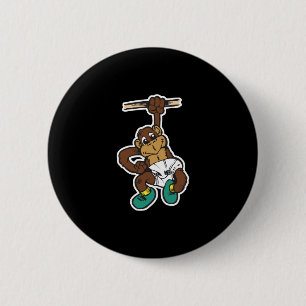 Badge Rond 5 Cm mignon bébé singe suspendu