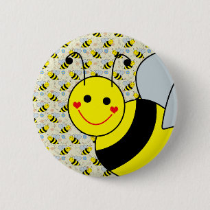 Badge Rond 5 Cm Mignon gaffez l'abeille