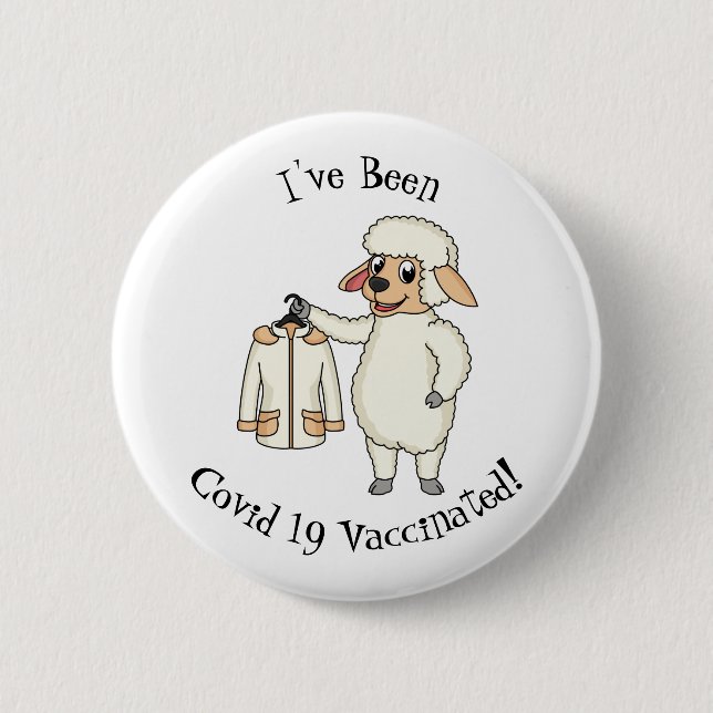 Badge Rond 5 Cm Mignonne brebis avec blouson (Devant)