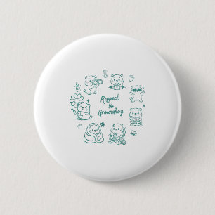 Badge Rond 5 Cm Mignonne Équipe Drôle de Jour de la Marmotte Maman