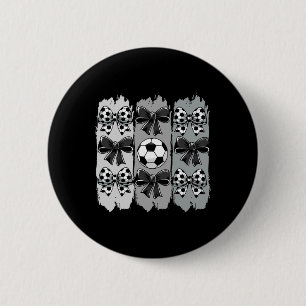 Badge Rond 5 Cm Mignonne Footballeuse Coquette Arc Footballeuse Fi