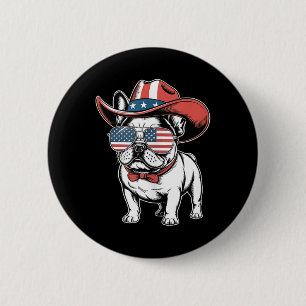 Badge Rond 5 Cm Mignonne Français Bulldog Funny Chien Usa American