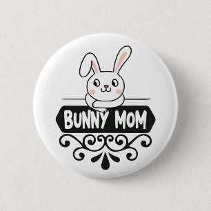 Badge Rond 5 Cm Mignonne lapin maman lapin amant