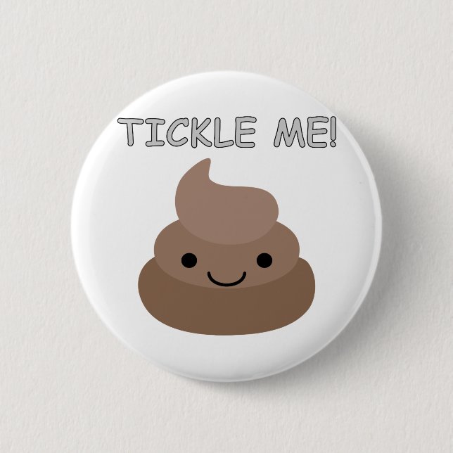 Badge Rond 5 Cm Mignonne Tickme Poop Emoji (Devant)