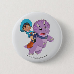 Badge Rond 5 Cm Miguel et Tango Dino Ranch