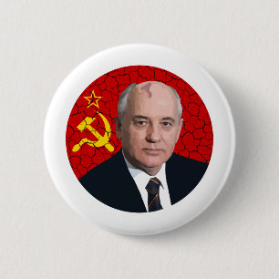 Badge Rond 5 Cm Mikhail Gorbachev Button