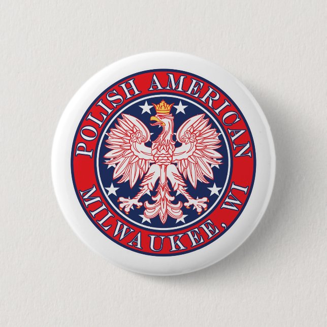 Badge Rond 5 Cm Milwaukee Wisconsin polonais (Devant)