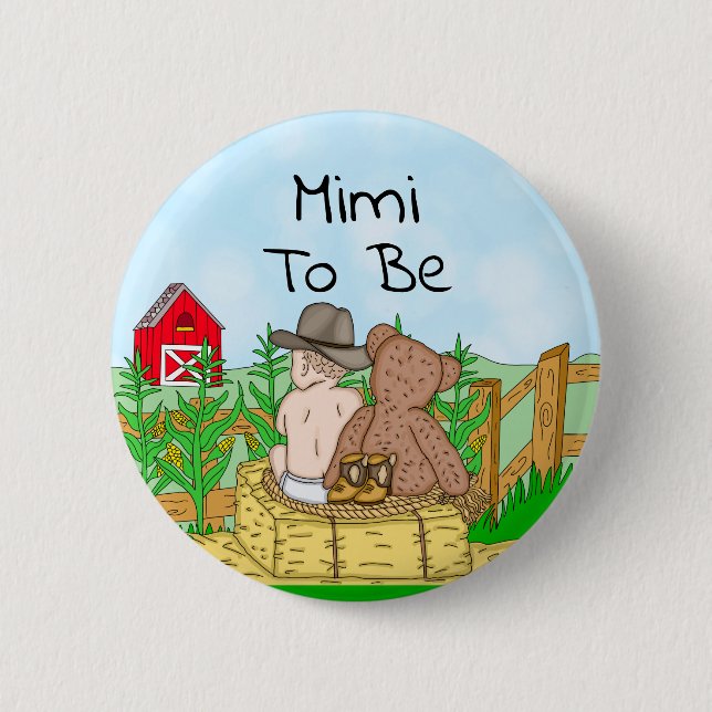 Badge Rond 5 Cm Mimi au Baby shower du garçon (Devant)