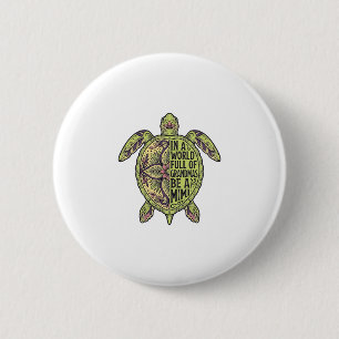 Badge Rond 5 Cm Mimi Grand-mère Tortue de mer Vintage floral shirt