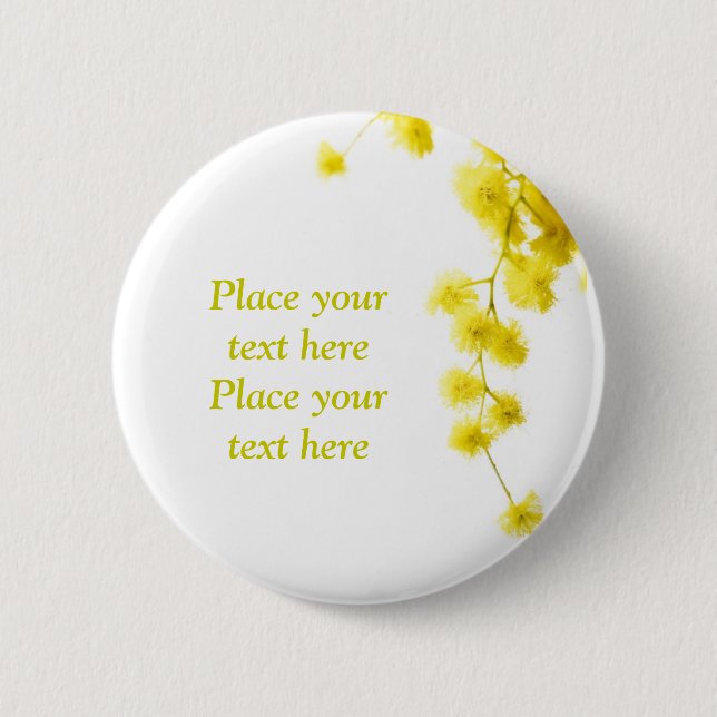 Badge Rond 5 Cm Mimosa (Devant)