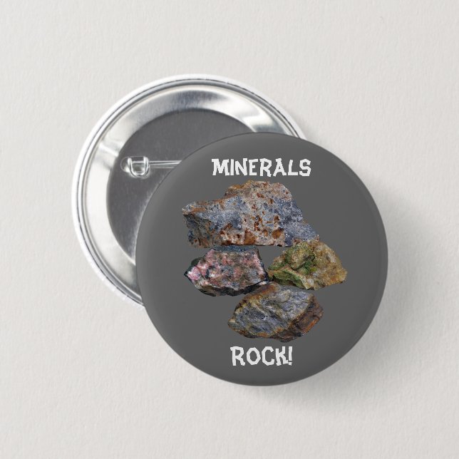 Badge Rond 5 Cm Minerals Rock Collecteurs amusants (Devant & derrière)