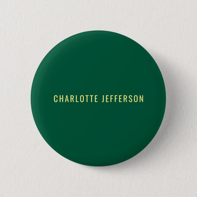 Badge Rond 5 Cm Minimalist Classical Professional Green Yellow (Devant)