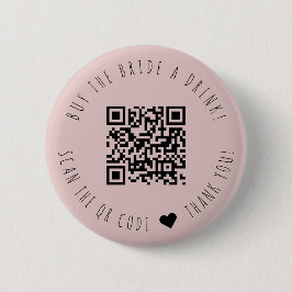 Badge Rond 5 Cm Minimaliste Acheter L'Épouse A Boire Code QR Bouto