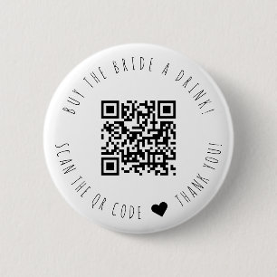 Badge Rond 5 Cm Minimaliste Acheter L'Épouse Un Verre Code QR