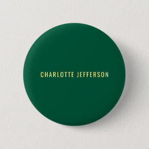 Badge Rond 5 Cm Minimaliste Classique Professionnel Vert Jaune