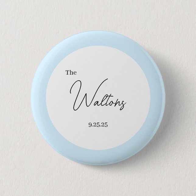 Badge Rond 5 Cm Minimalistic Wedding Button (Devant)