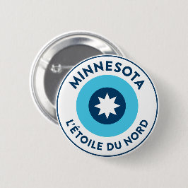 Badge Rond 5 Cm Minnesotan L'Étoile Du Nord Roundel