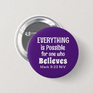 Badge Rond 5 Cm Miracle Bible Verse Christian Faith Purple