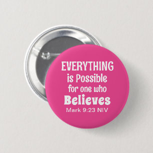 Badge Rond 5 Cm Miracle Bible Verse Christian Faith Rose