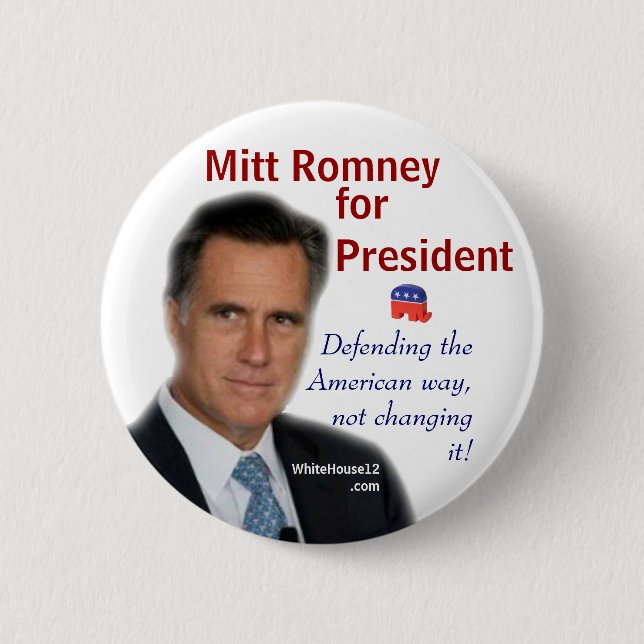 Badge Rond 5 Cm Mitt Romney pour le président (Devant)