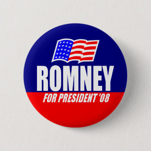 Badge Rond 5 Cm Mitt Romney pour le président 08 bouton