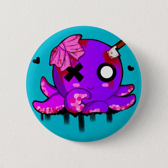 Badge Rond 5 Cm Mlle Octopus (Devant)