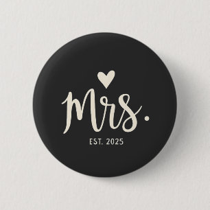 Badge Rond 5 Cm Mme Est. mariage Fiançailles mariée 2025