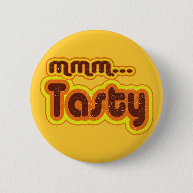 Badge Rond 5 Cm mmm bouton savoureux (Devant)