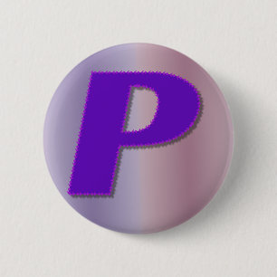 Badge Rond 5 Cm Mnogram de pourpre de P
