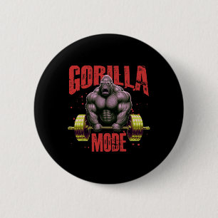 Badge Rond 5 Cm Mode Gorille Salle de sport de musculation Muscula