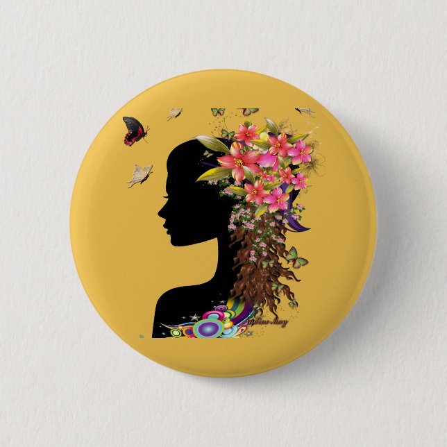 Badge Rond 5 Cm Mode Imaginaire pour dames (Devant)