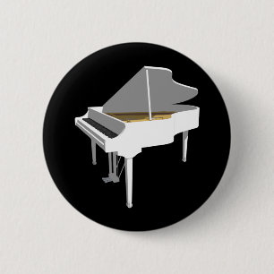 Badge Rond 5 Cm modèle 3D : Piano à queue blanc :